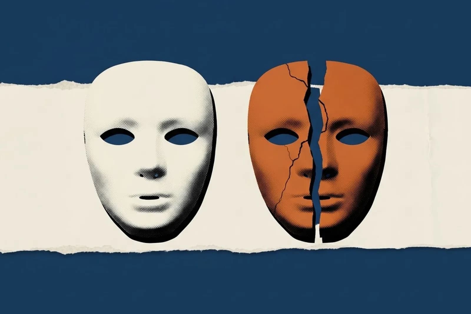 Ilustración de portada del artículo «La máscara y el rostro: el costo de no ser uno mismo»
